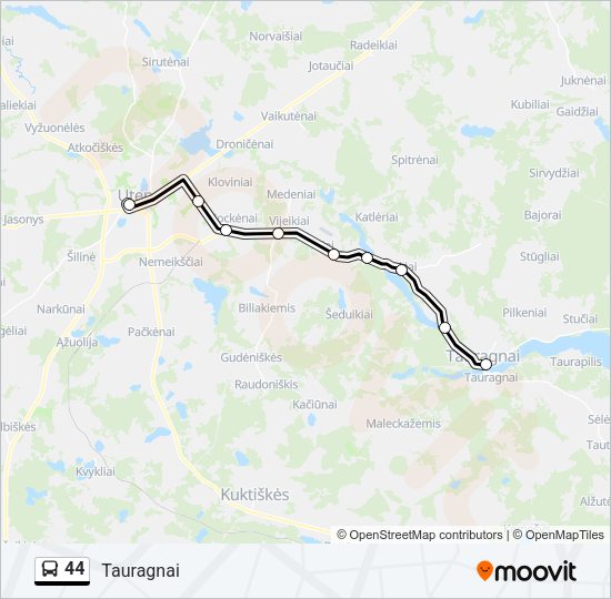 Автобус 44: карта маршрута