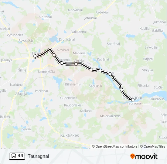 Автобус 44: карта маршрута
