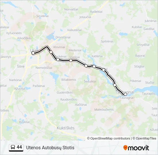 Автобус 44: карта маршрута