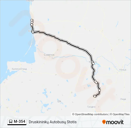 M-354 Bus Line Map