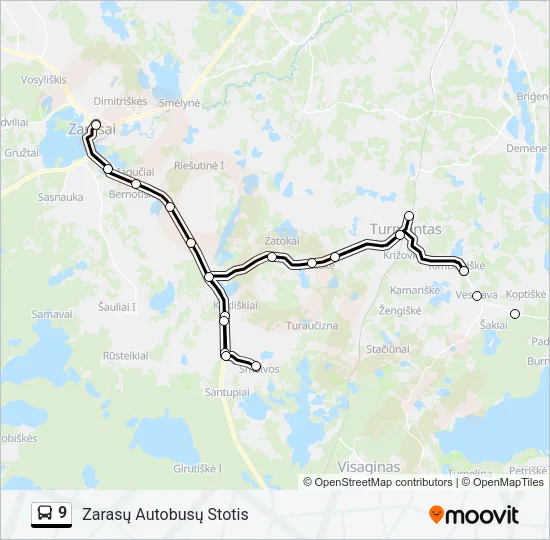 9 Bus Line Map