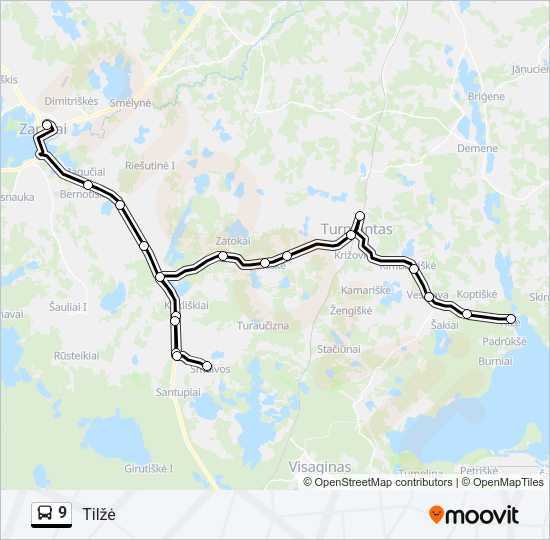 Автобус 9: карта маршрута