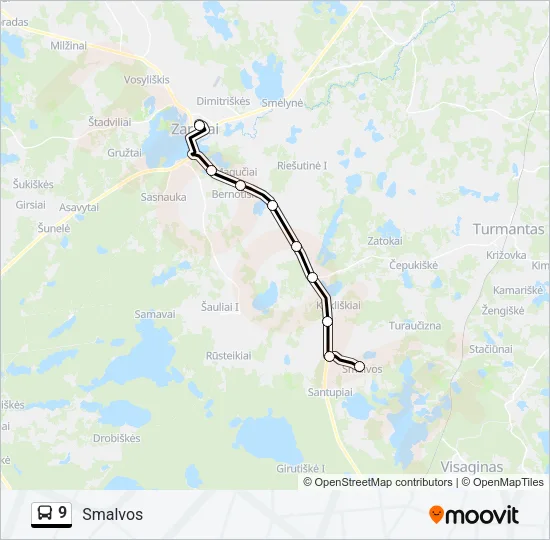 9 Bus Line Map