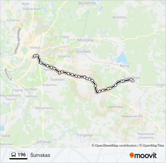 Автобус 196: карта маршрута