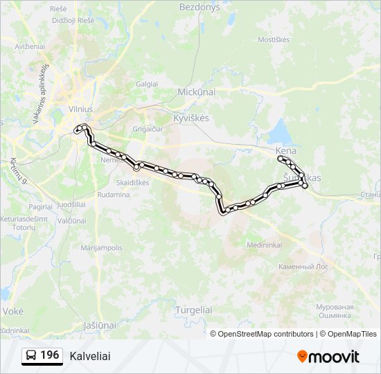 Автобус 196: карта маршрута