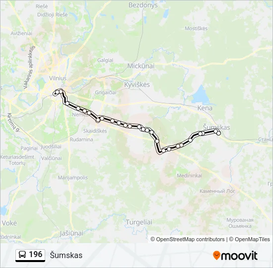 196 Bus Line Map