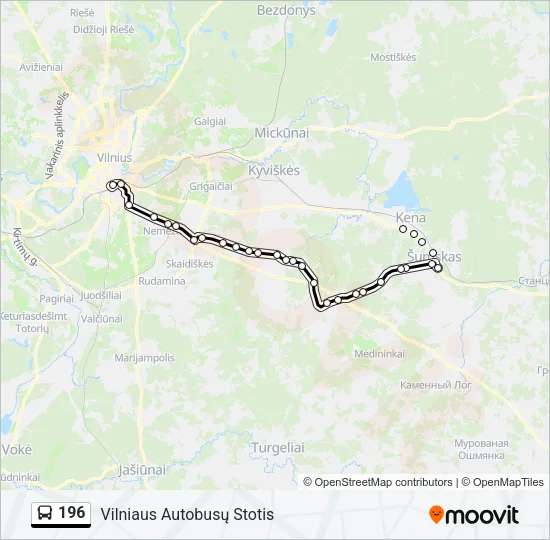196 Bus Line Map
