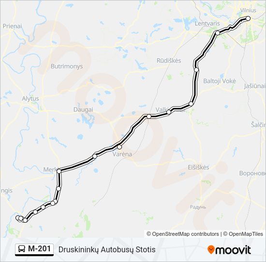 M-201 Bus Line Map