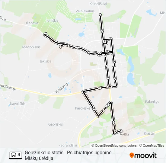 Автобус 4: карта маршрута