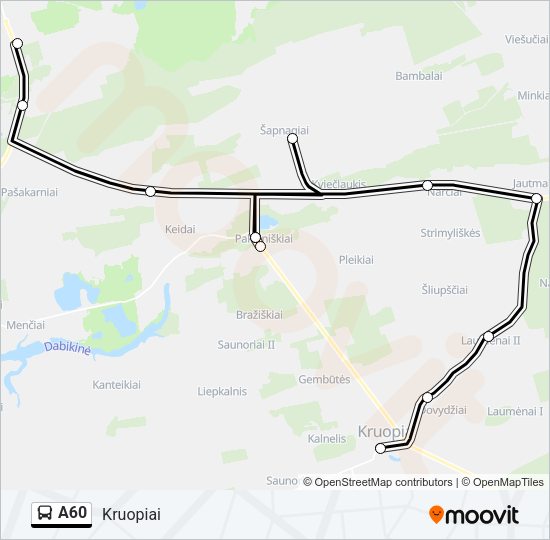 A60 Bus Line Map