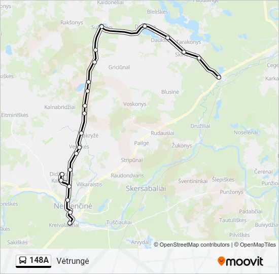 148A Bus Line Map