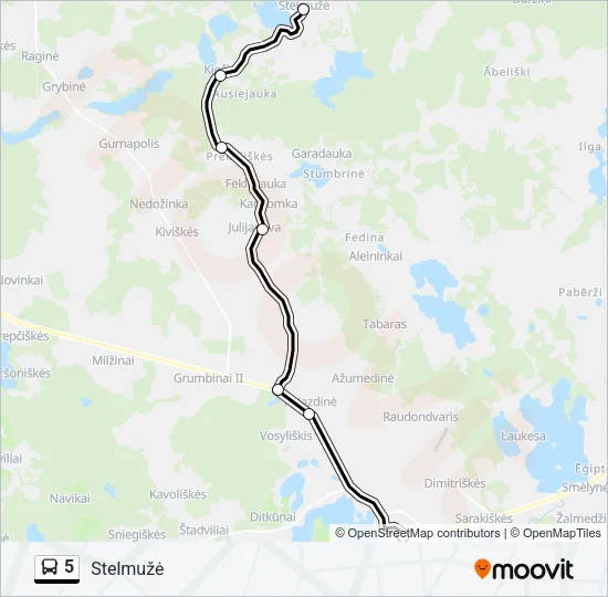 5 Bus Line Map