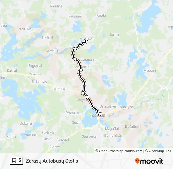 Автобус 5: карта маршрута