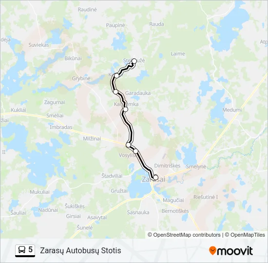 5 Bus Line Map