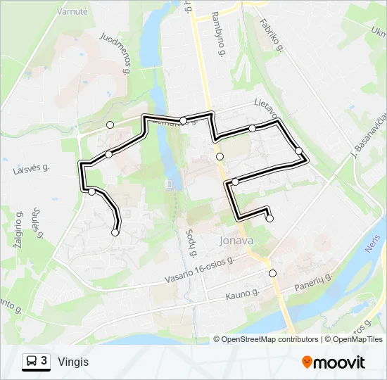 3 Bus Line Map