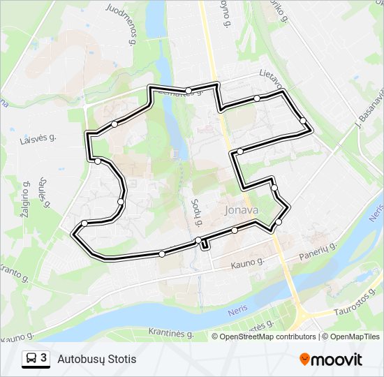 Автобус 3: карта маршрута