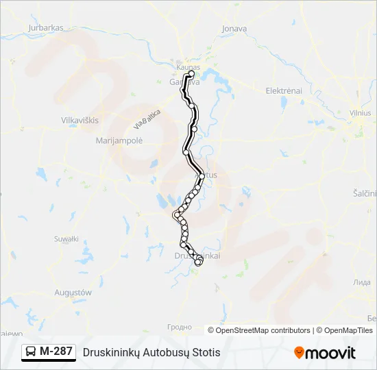 M-287 Bus Line Map