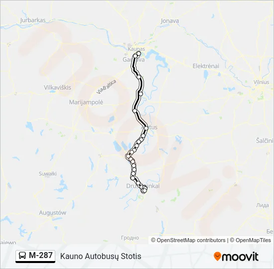 M-287 Bus Line Map