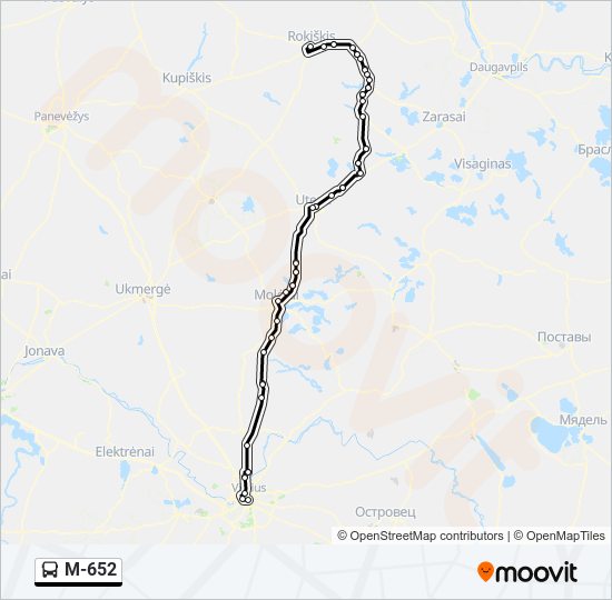 M-652 bus Line Map