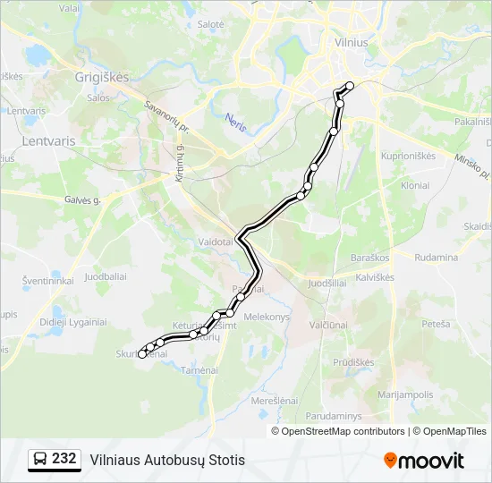 232 Bus Line Map