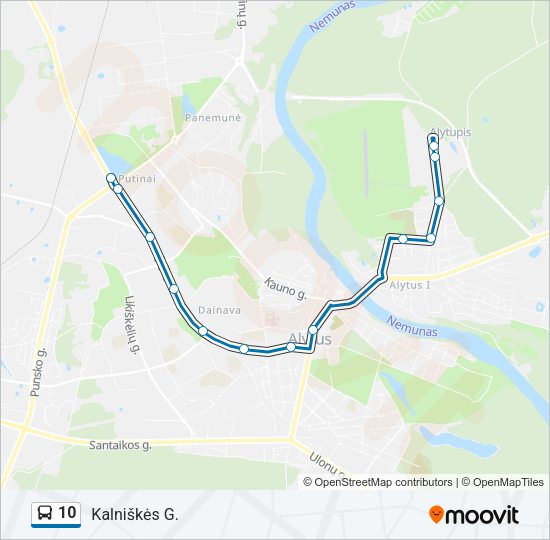 Автобус 10: карта маршрута