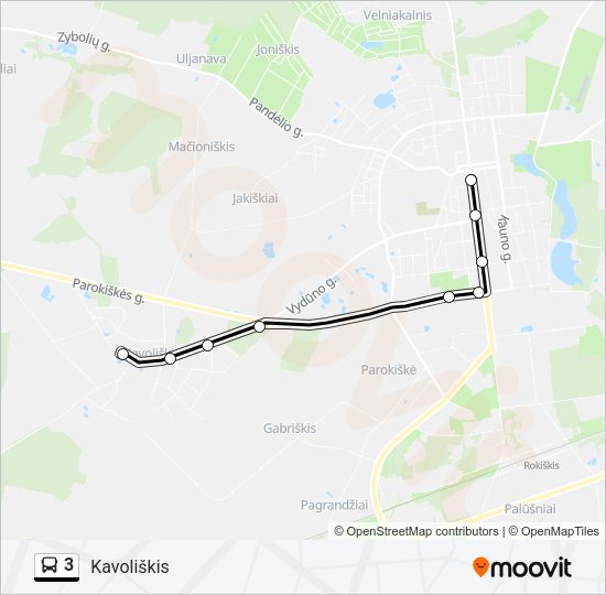 3 Bus Line Map