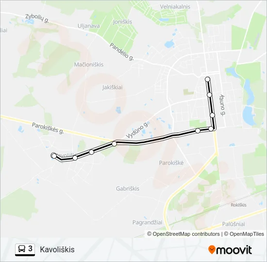 Автобус 3: карта маршрута