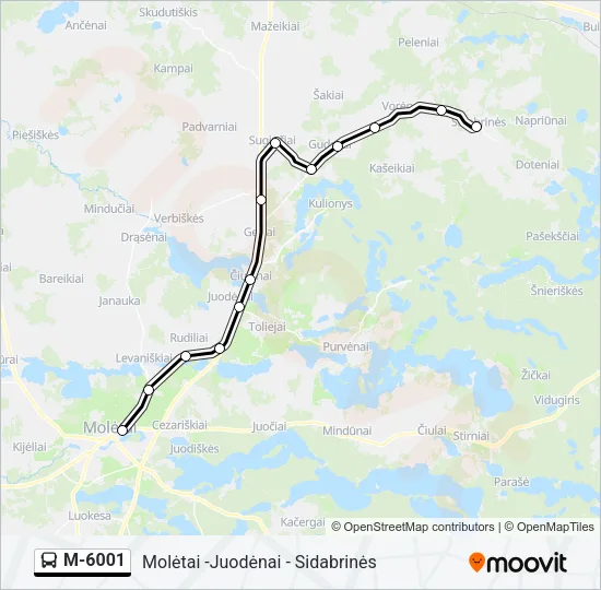M-6001 Bus Line Map