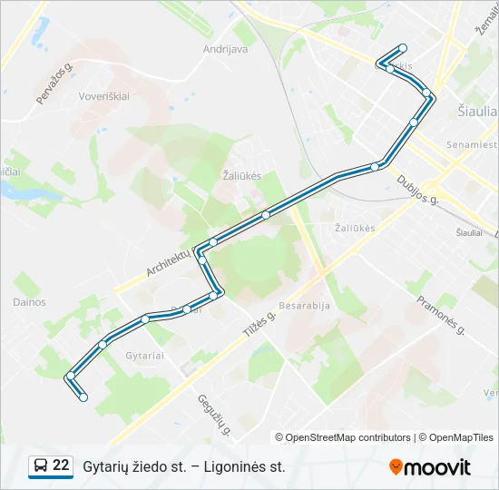 22 Bus Line Map