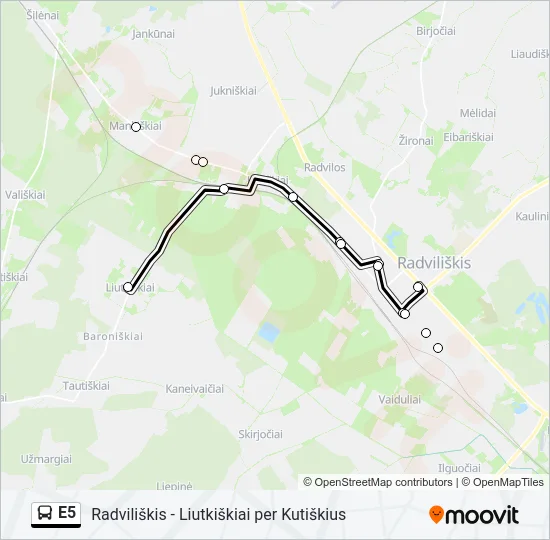 E5 Bus Line Map