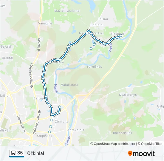35  kelionės žemėlapis