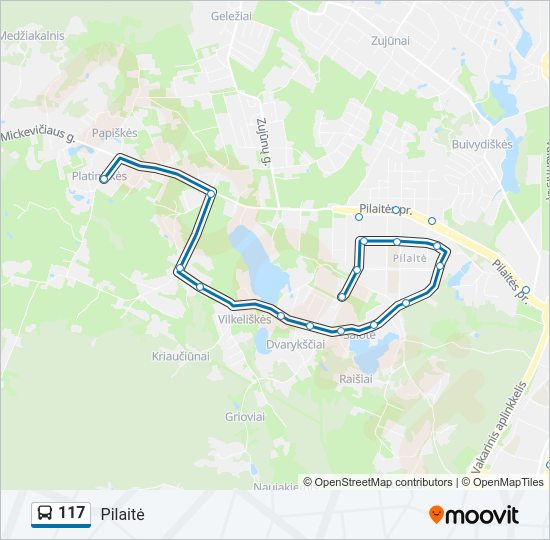 117  kelionės žemėlapis