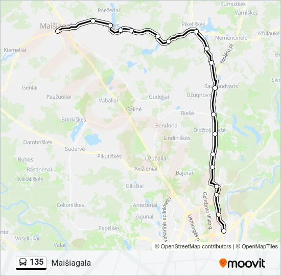 135 Bus Line Map