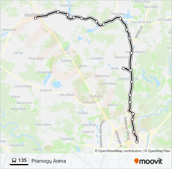 135 Bus Line Map