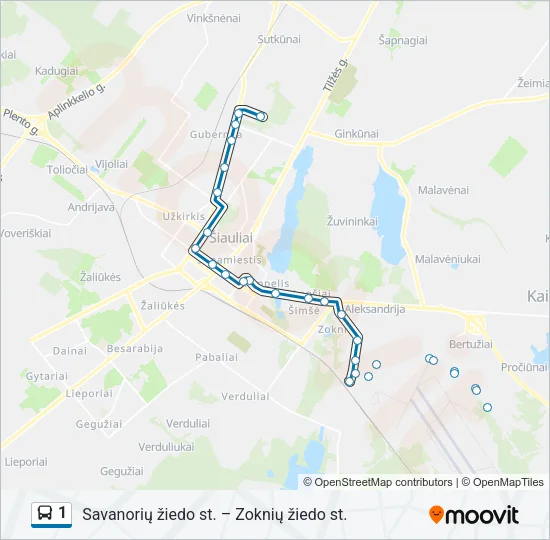 1 Bus Line Map