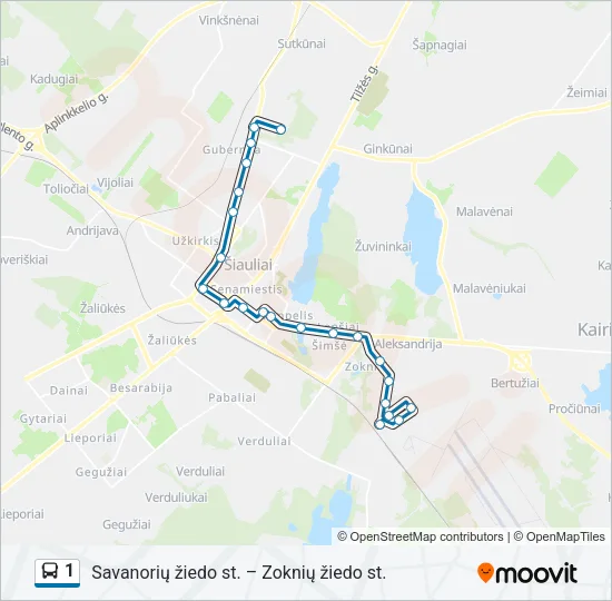 1 Bus Line Map
