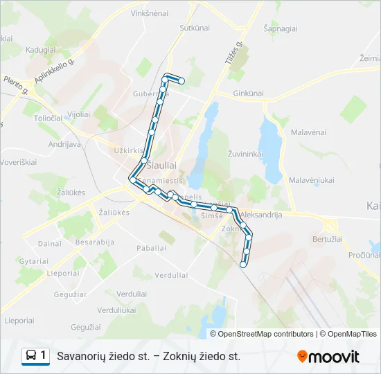 1 Bus Line Map