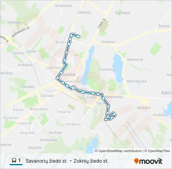1 Bus Line Map