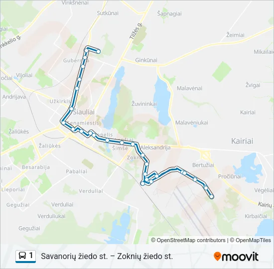 1 Bus Line Map