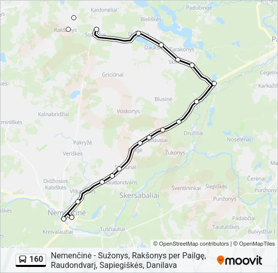 160 Bus Line Map
