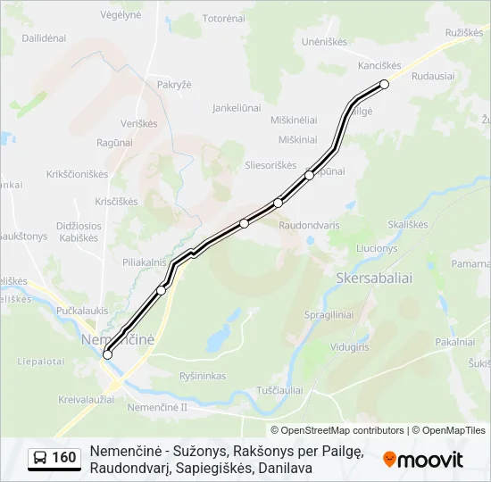 160 Bus Line Map