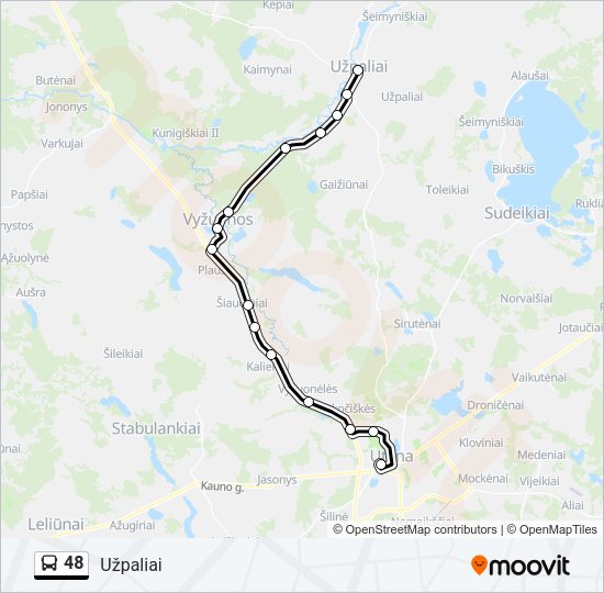 Автобус 48: карта маршрута