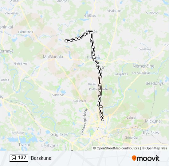 Автобус 137: карта маршрута