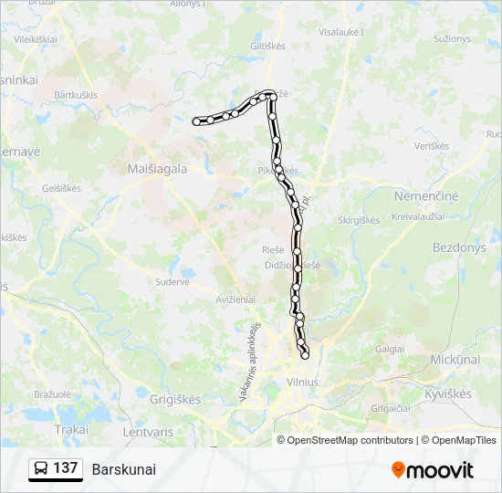 137 Bus Line Map