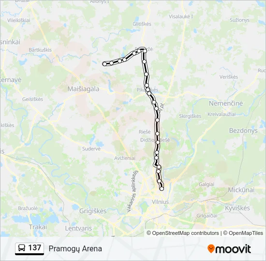 137 Bus Line Map