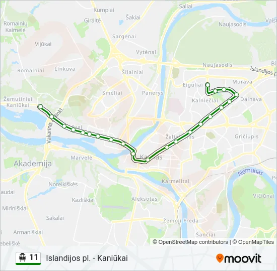 11 Trolleybus Line Map