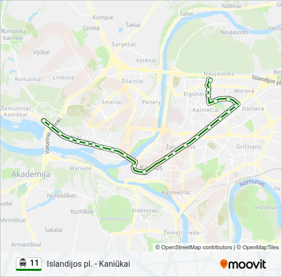 11 Trolleybus Line Map