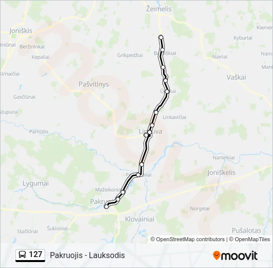 127 Bus Line Map