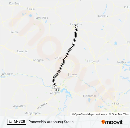M-328 Bus Line Map