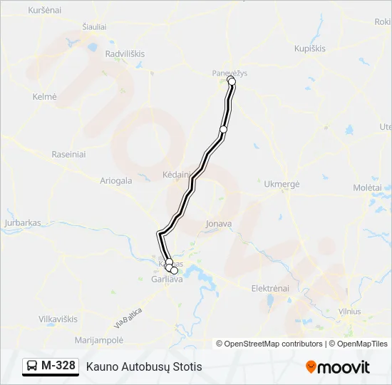 M-328 Bus Line Map